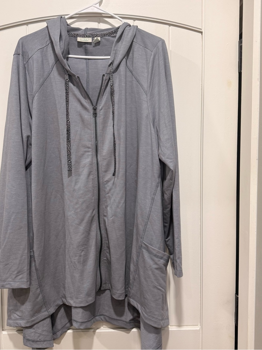 LOGO Lounge Women's Light Gray Hooded Zip Jacket